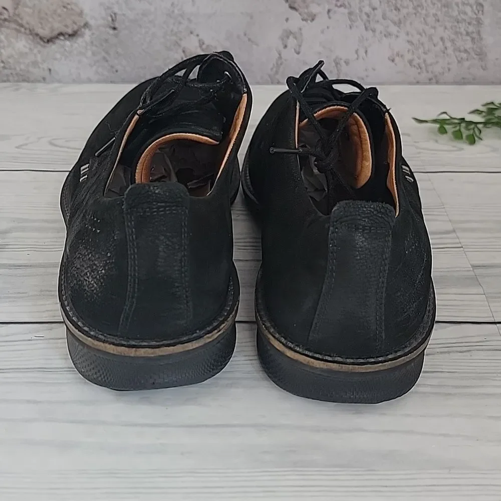 Ecco Black Nubuck Leather Oxford Lace-up Casual Shoes Mens Size 11.5 ( 45 )